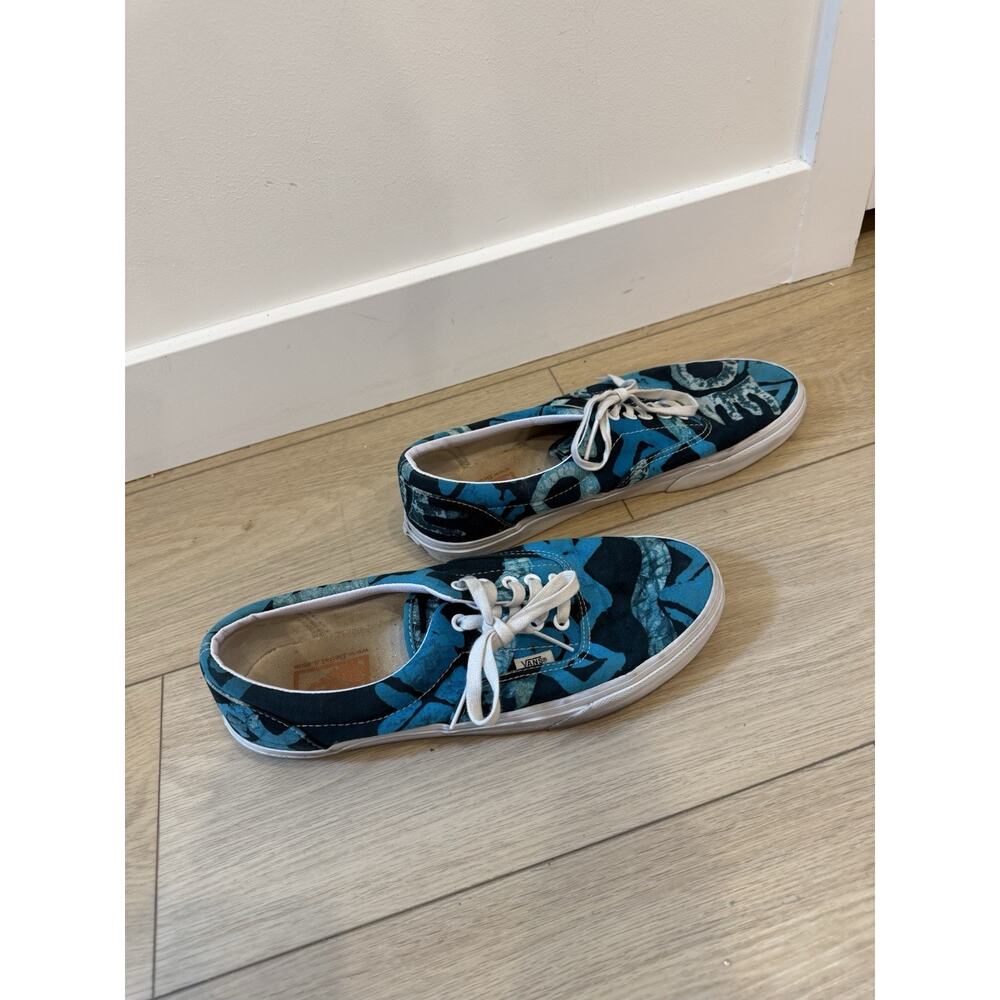 RARE VANS Della Era Low Top Sneakers Multicolored Green Blue Sz 10 Mens Shoe - Picture 2 of 5